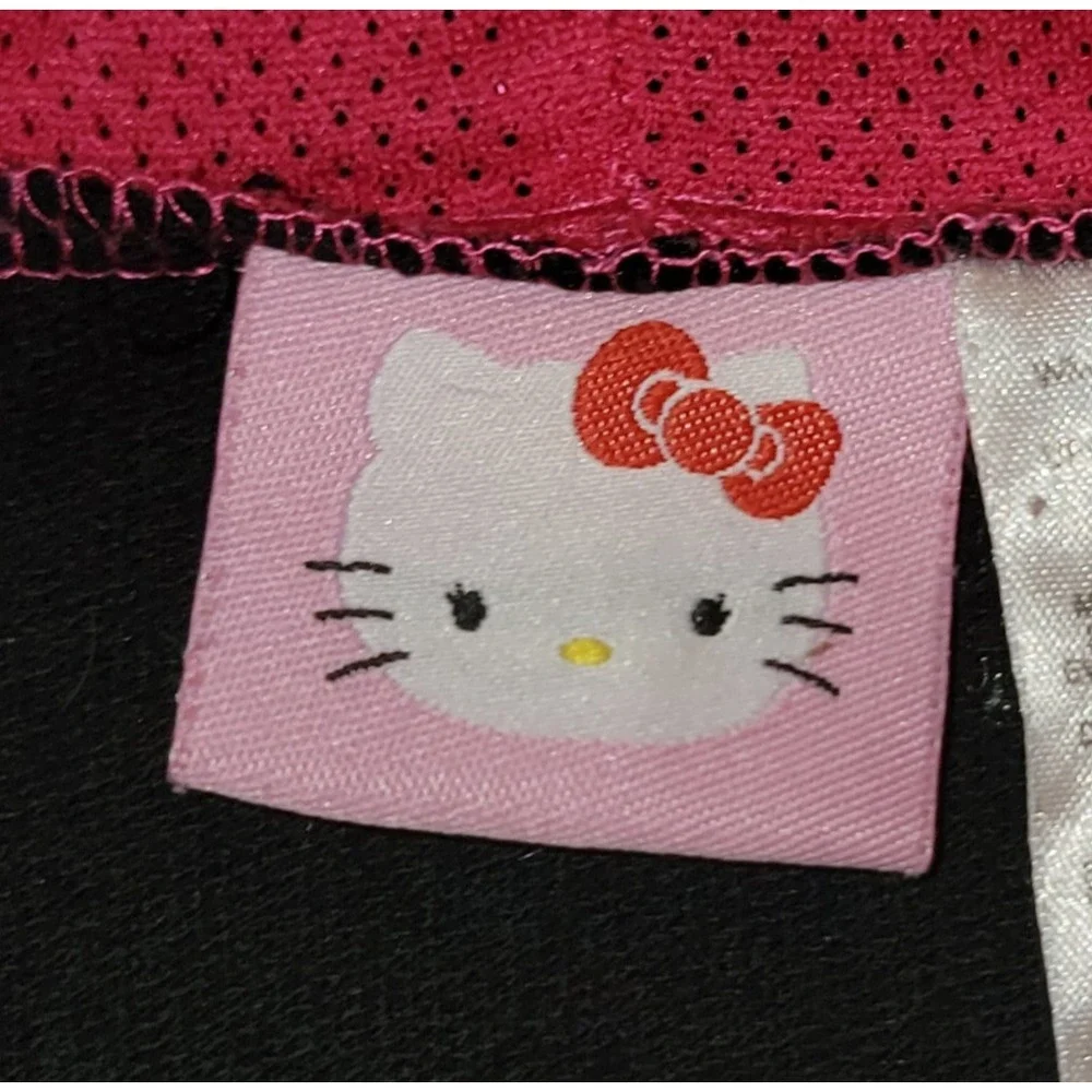 Hello Kitty Girls Hoodie Black/Pink Zip Up Jacket Size 7/8 Sanrio Lightweight